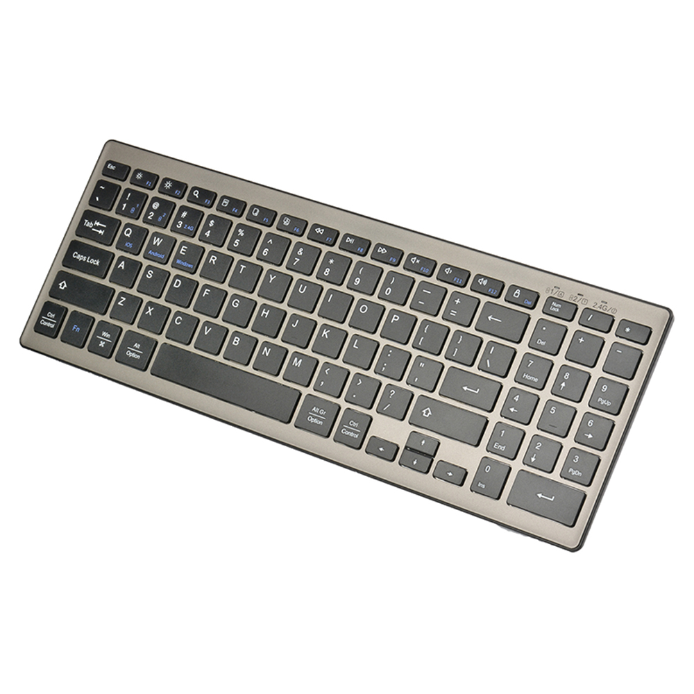Bàn phím không dây 2.4g kép bluetooth với phím số tiếng ồn thấp cho máy tính xách tay windows máy tính để bàn thông minh tv nga tây ban nha pháp ả rập
