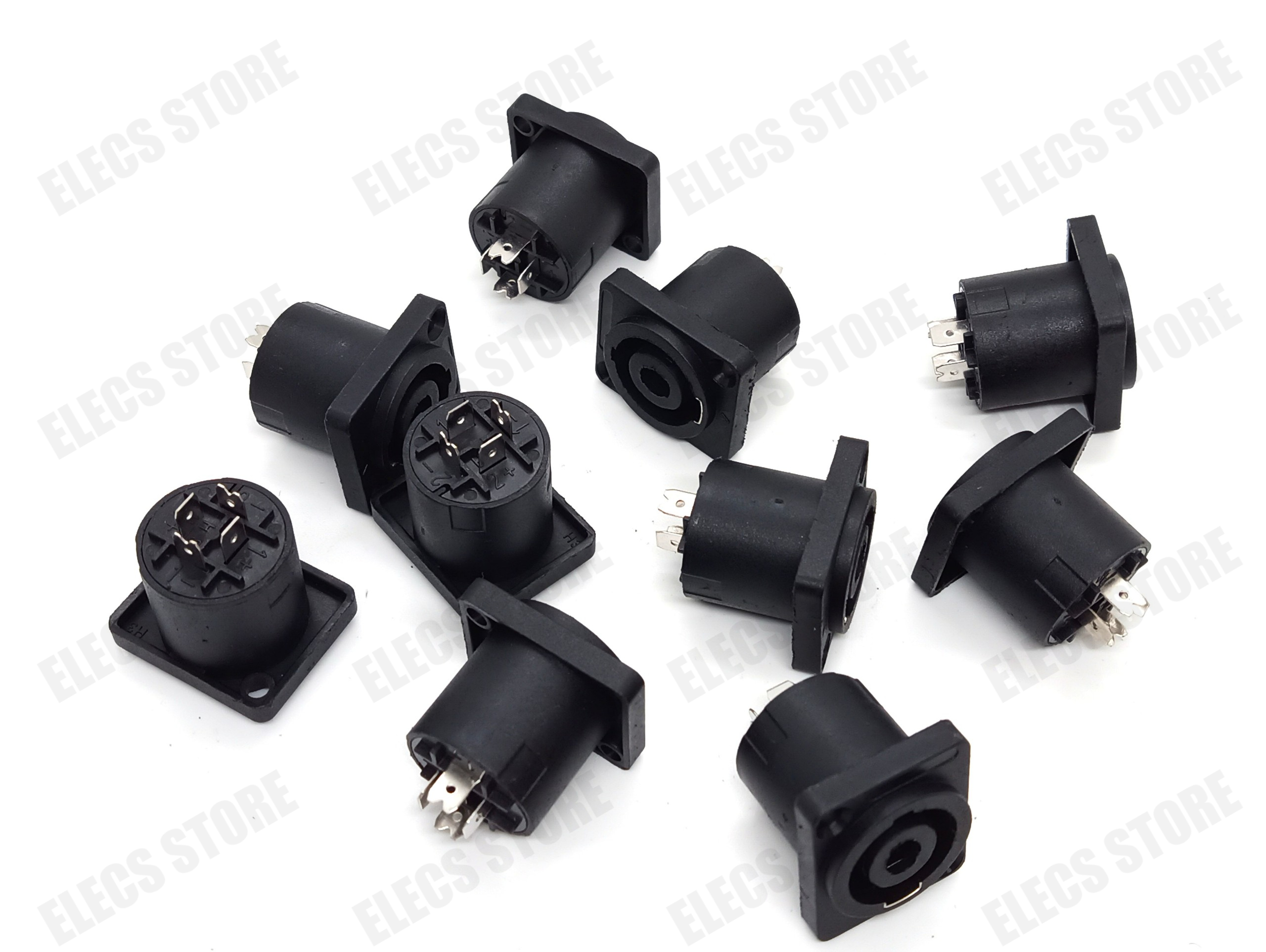 Speakon Speaker Jacks - Female - Square (10 Pieces)