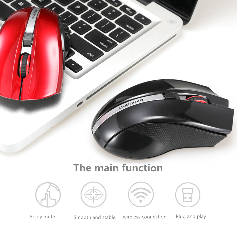 2.4G Wireless Silent Gaming Mouse For Notebook Computers with USB Receiver 2400DPI Optical Gaming Mouse For Windows Mac PC