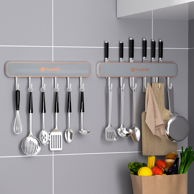 Giá lưu trữ Móc dính chắc bếp không có lỗ thủng treo tường Dụng cụ giữ dao dao nhà bếp giá lưu trữ dụng cụ giữ dao đa chức năng