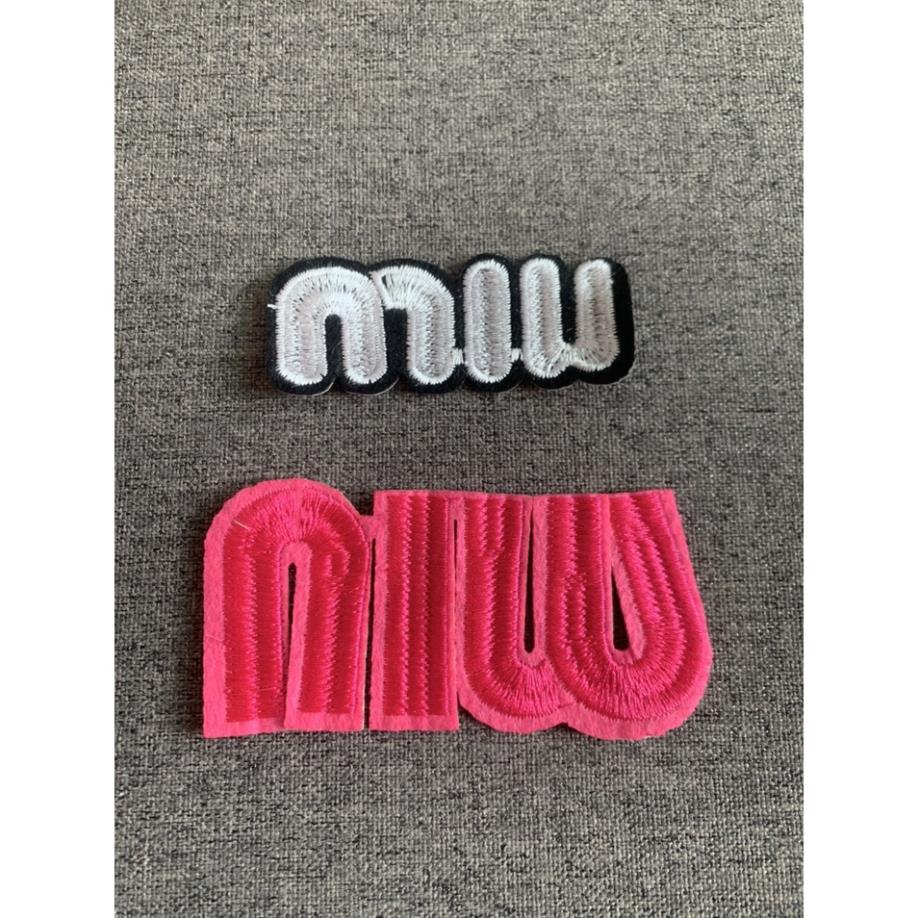Miếng Sticker Thêu Ủi chữ miu miu
