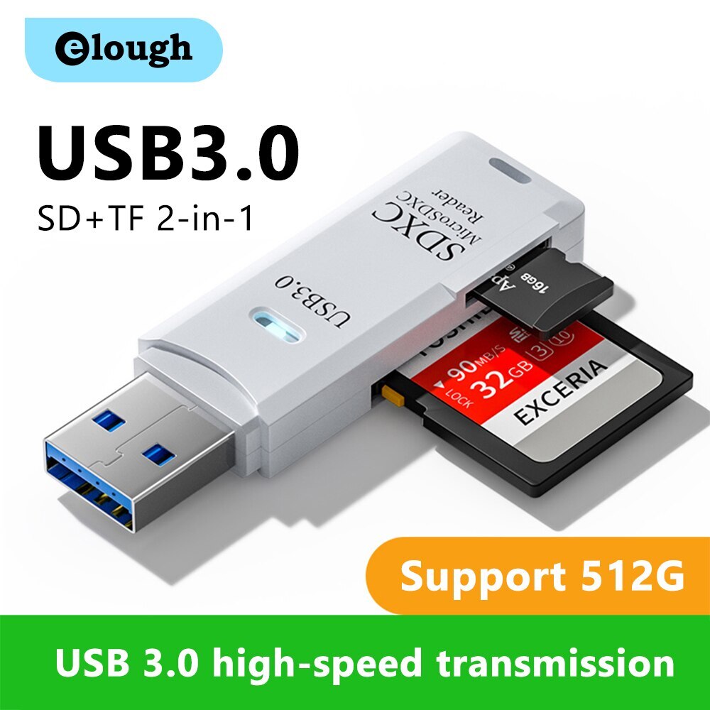 Mini High Speed 2 In 1 Multi Card Reader USB 3.0 Micro SD TF Card Memory Flash Drive Adapter