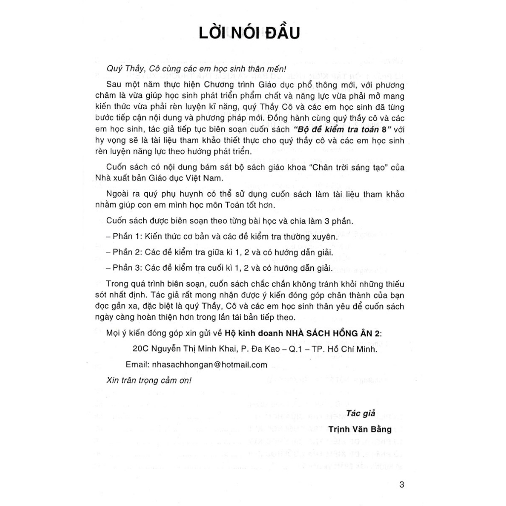Bộ đề kiểm tra toán 8 (bám sát sgk chân trời sáng tạo) ( HA )