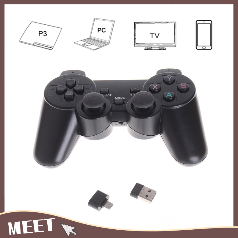🟠🟡 MEET🟢🔵 Tay cầm chơi game điều khiển cần điều khiển kép không dây 2.4GHz Tay cầm chơi game cho PS3 PC TV Box