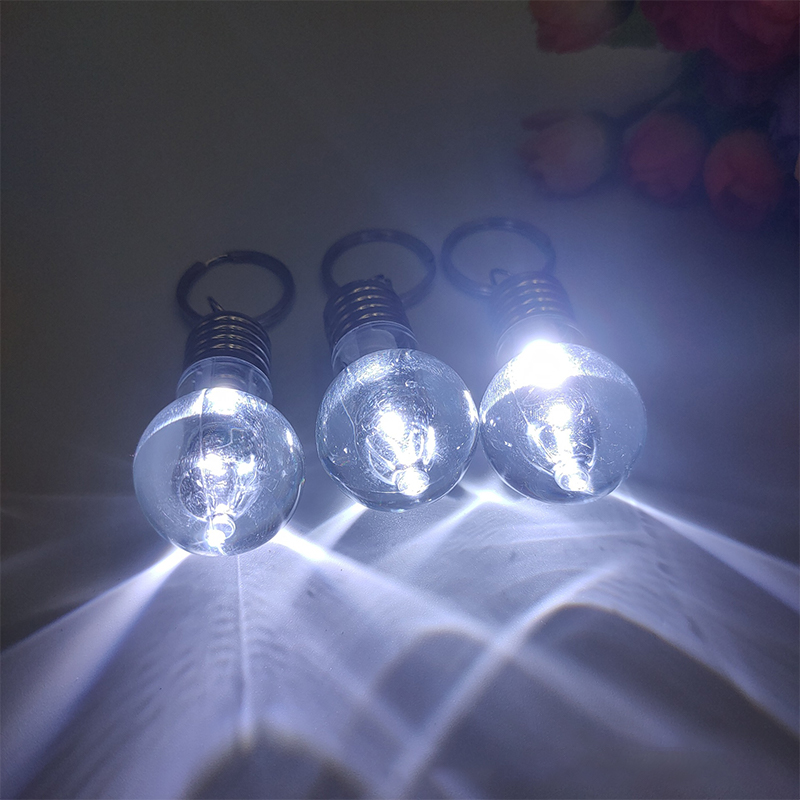 Novelty Lighting Mini LED Light Bulb Keychain Key Ring Illuminate Cartoon Car Key Ring Lamp Pendant Key Fob Christmas Gift. 