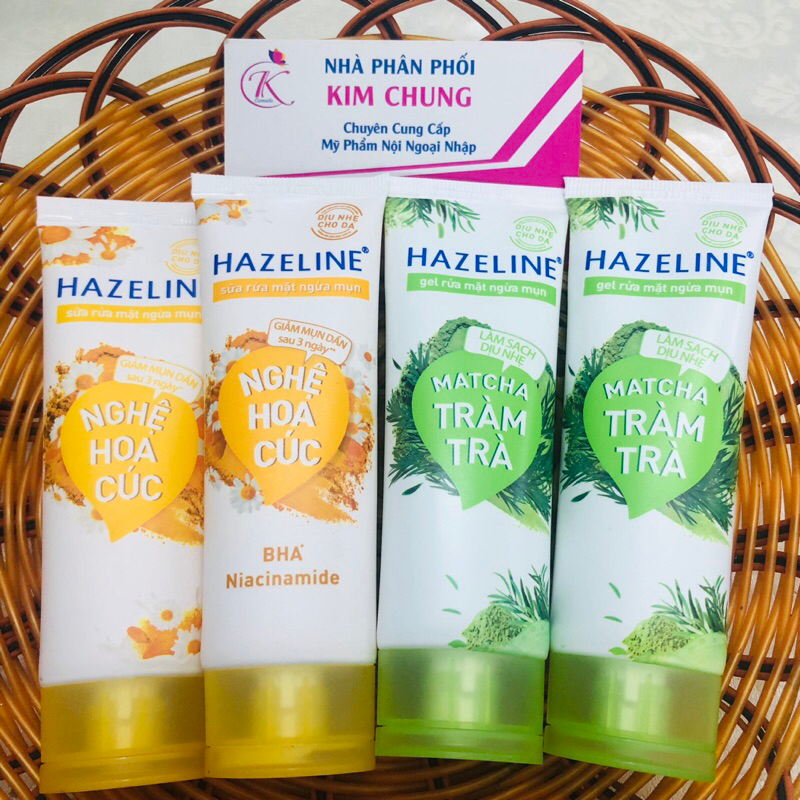 [Mẫu mới] Sữa rửa mặt Hazelin (Nghệ kiwi, Matcha lựu đỏ)