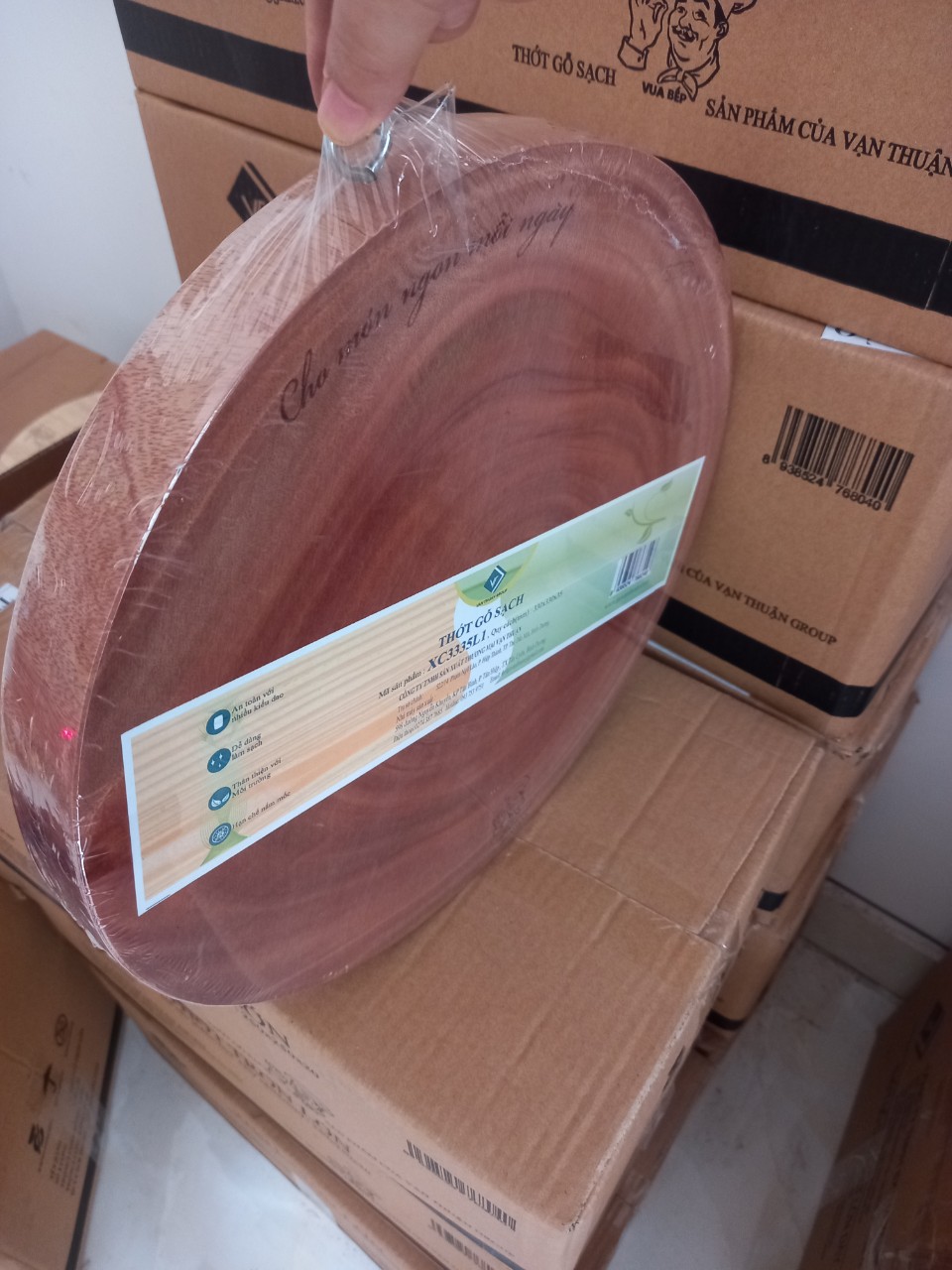 Thớt xà cừ tròn 35x35x3.5 (cm)