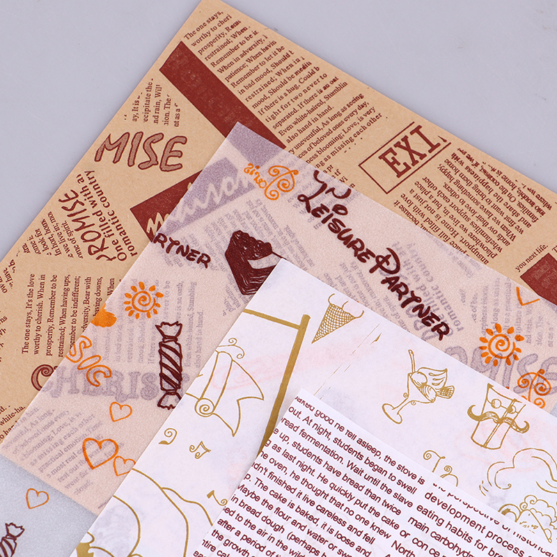 50 Sheets Bento Cake Box Pad Paper Burger Cake Oil Proof Paper Plate Paper. 