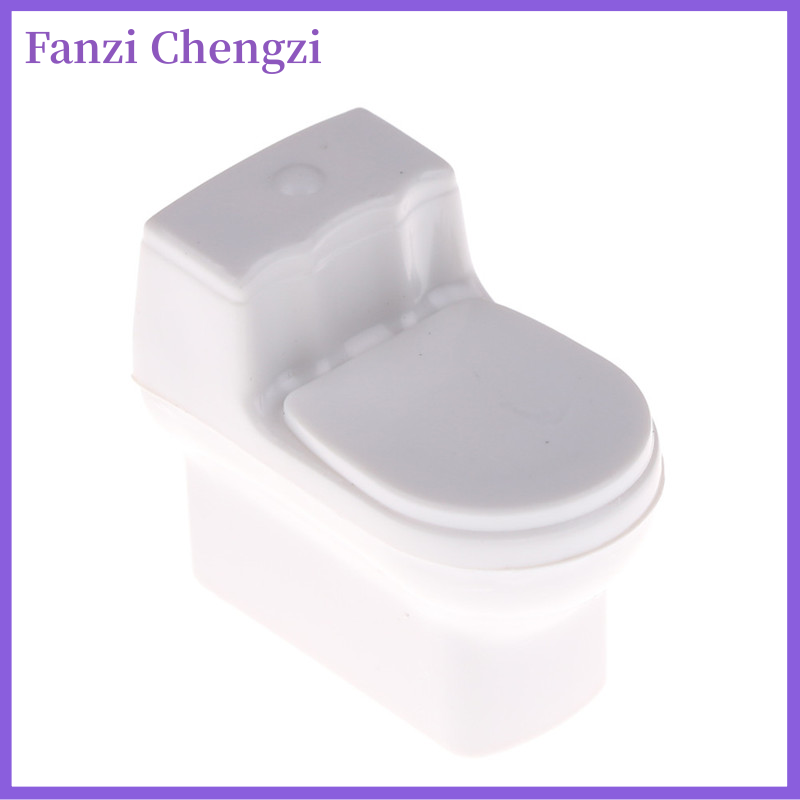 Fanzi Dollhouse Miniature Bathroom Toilet Model DIY Sand Table Landscape Scene Toys