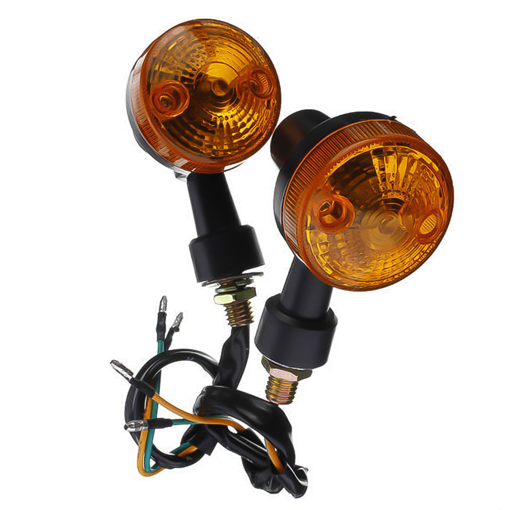 FG 2Pcs Universal 12V Motorcycle LED Turn Signal Lights Round Indicator Lamp Amber Flashers for Suzuki Honda Kawasaki