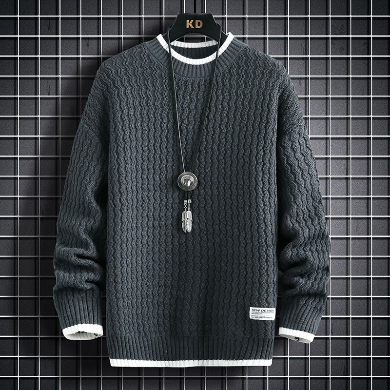2022 Christmas Sweater Men Knitted Sweater Men Harajuku Stripe Pattern Knitted Pullover Vintage O-Neck Winter Sweaters S-4XL new style fashion 2023