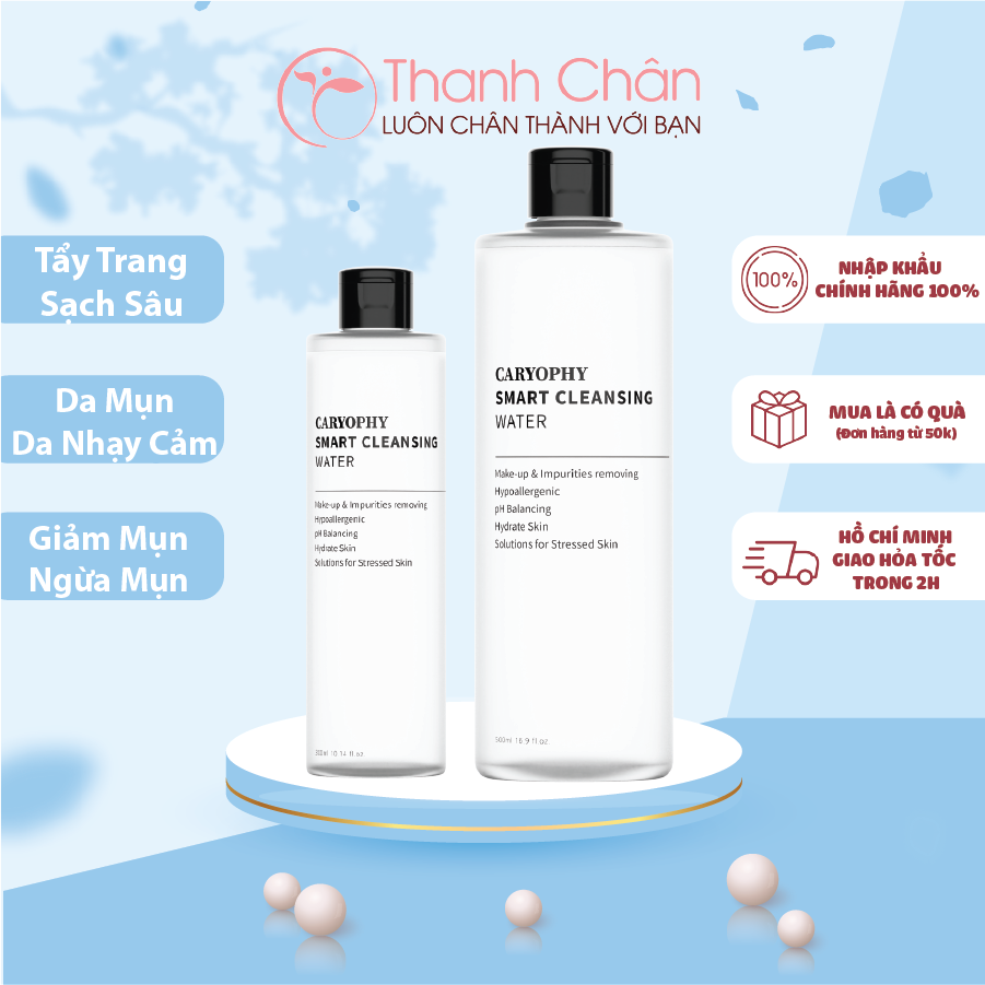Nước tẩy trang Caryophy Smart Cleansing Water cam kết hàng đúng mô tả chất lượng đảm bảo an toàn đến sức khỏe người sử dụng