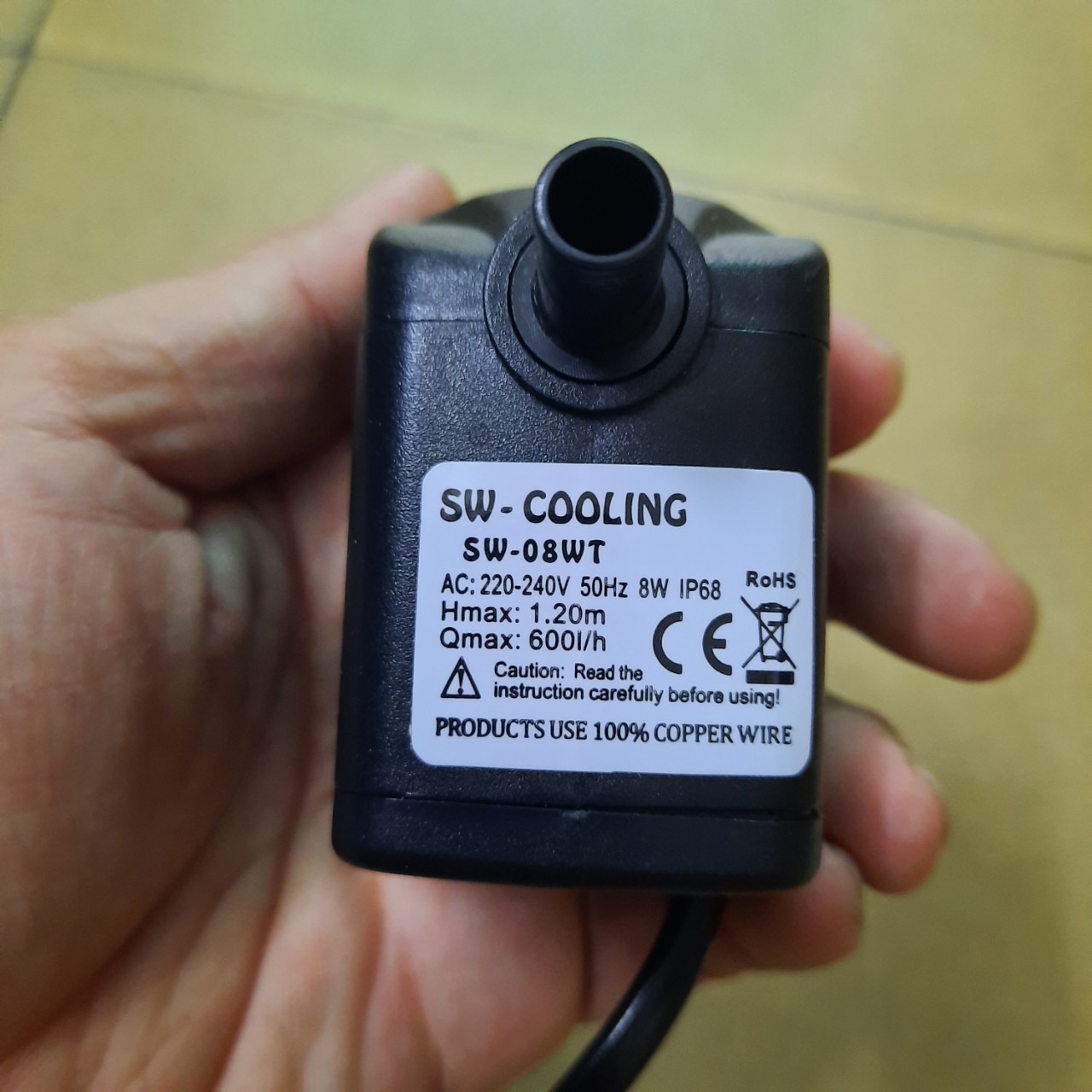 Máy bơm chìm 220v - máy bơm chìm hồ cá  8W 600L/H phun cao 1,2m - 25W 1500L/H phun cao 2,1m