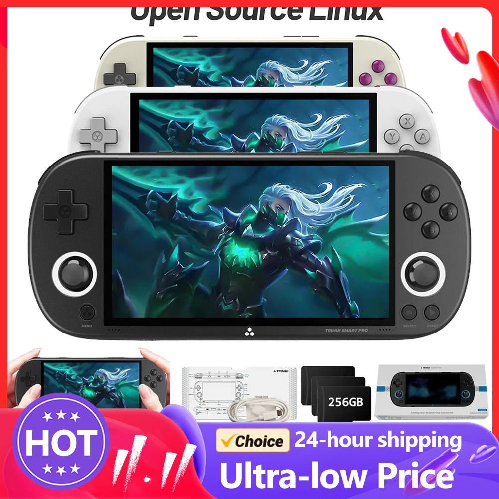 Trimui Smart Pro Handheld Game Console 4.96''IPS Screen Linux System RGB -Option -Case and Film-Option -Case and Film.