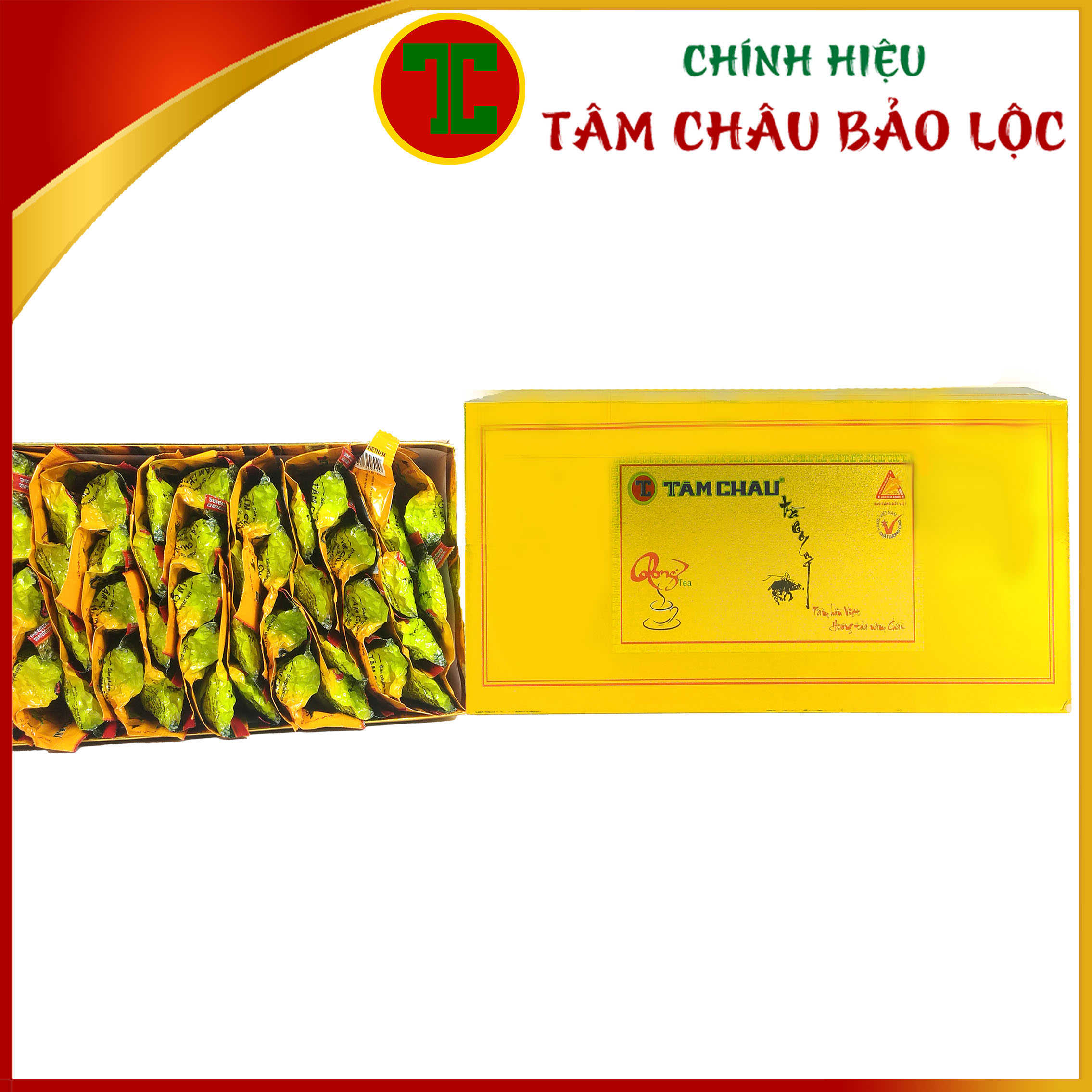 [TÂM CHÂU]  Trà Oolong thuần vàng 500Gr (50 gói x10Gr)