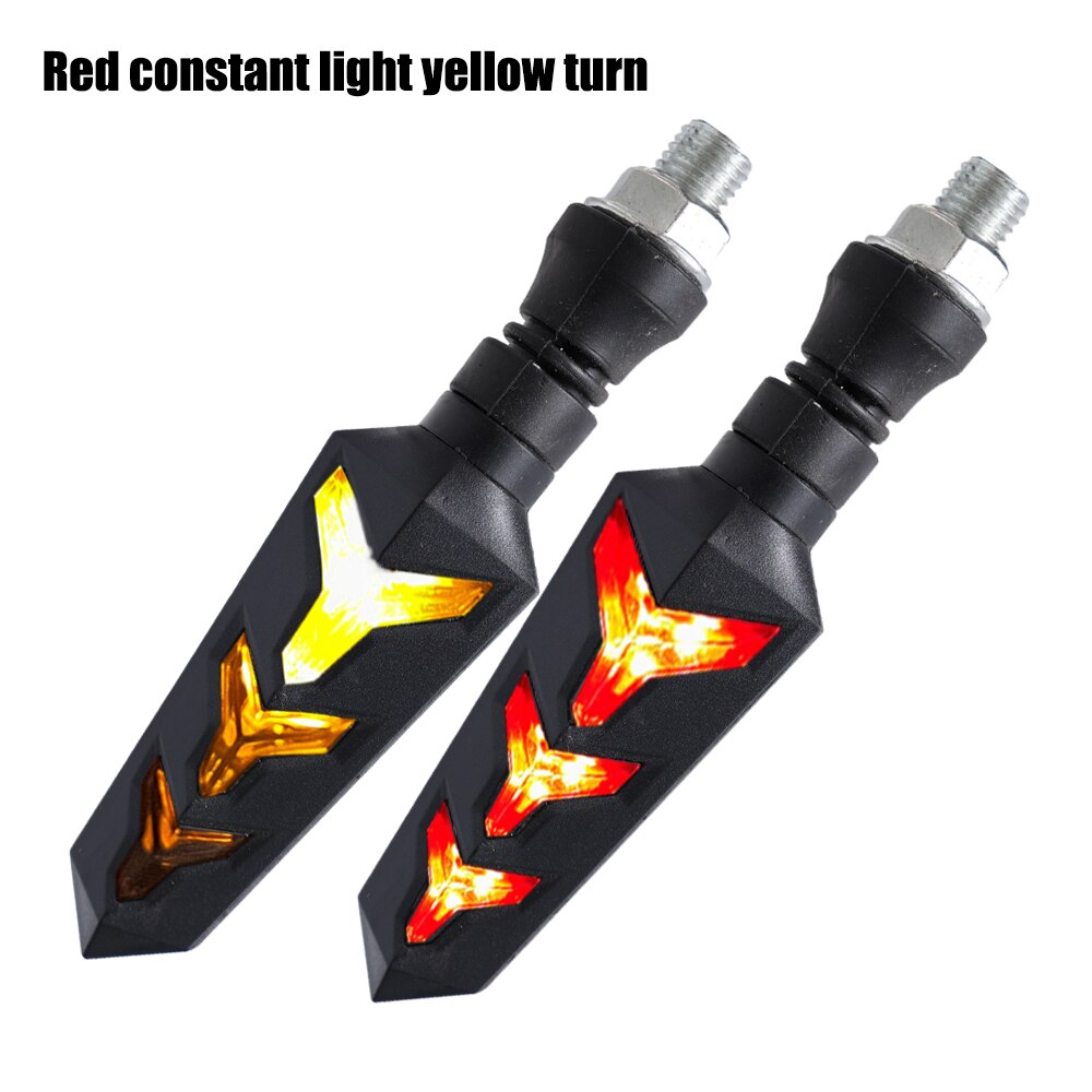 2PCS Motorcycle 3LED Turn Indicator Light Motorcycle Modified Bendable Flow Turn Signal Light