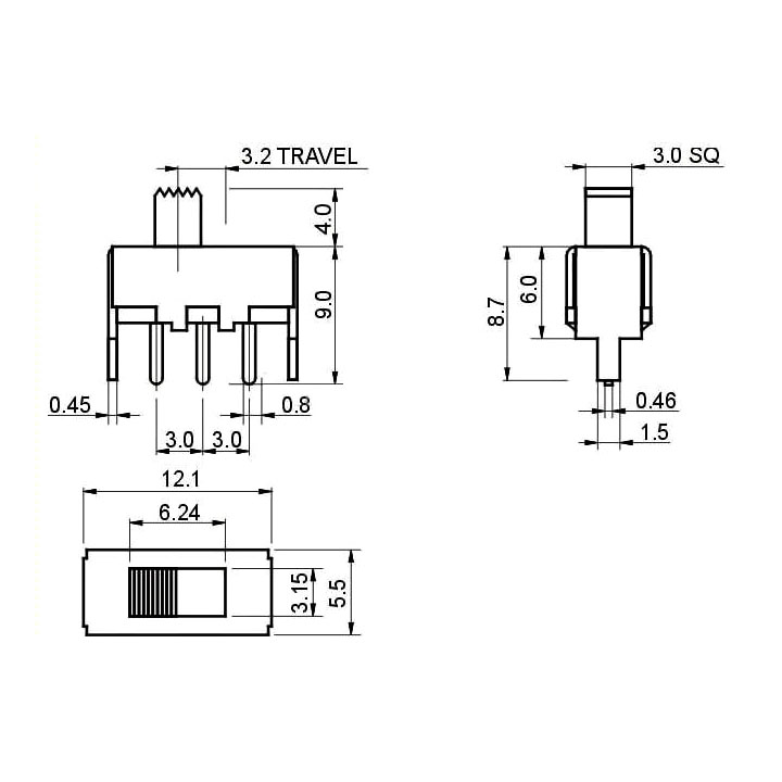 Công Tắc Gạt SS-12F44 - 5 Pin
