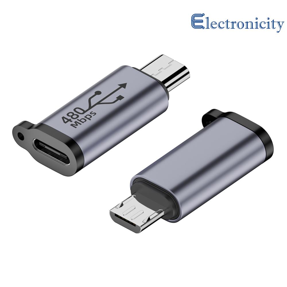 2pcs micro usb female to mini usb male adapter 18w type c female to micro usb male converter 5v 2a for phone/tablet/pc