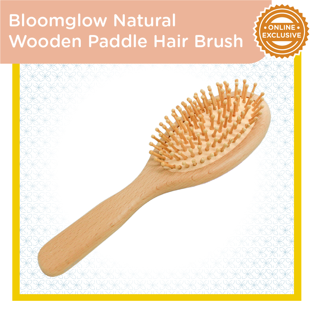 Bloomglow Natural Wooden Paddle Hair Brush Medium High Quality Lazada PH