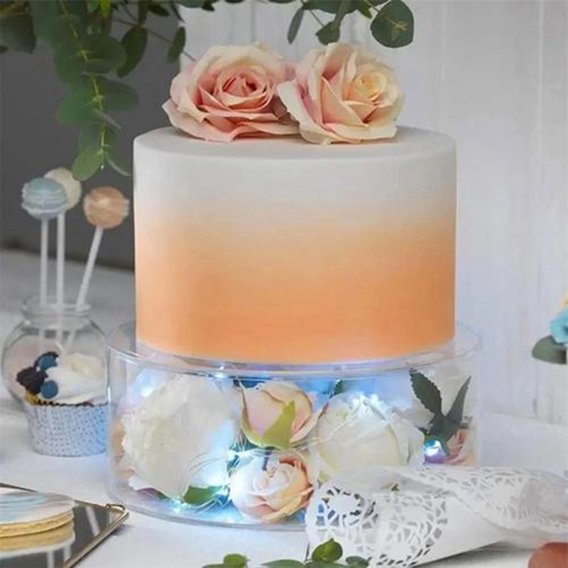 Clear Acrylic Cake Stands, Fillable Cake Box, Round Cake Display Box with Lid, Decorative Centrepiece Box for Wedding