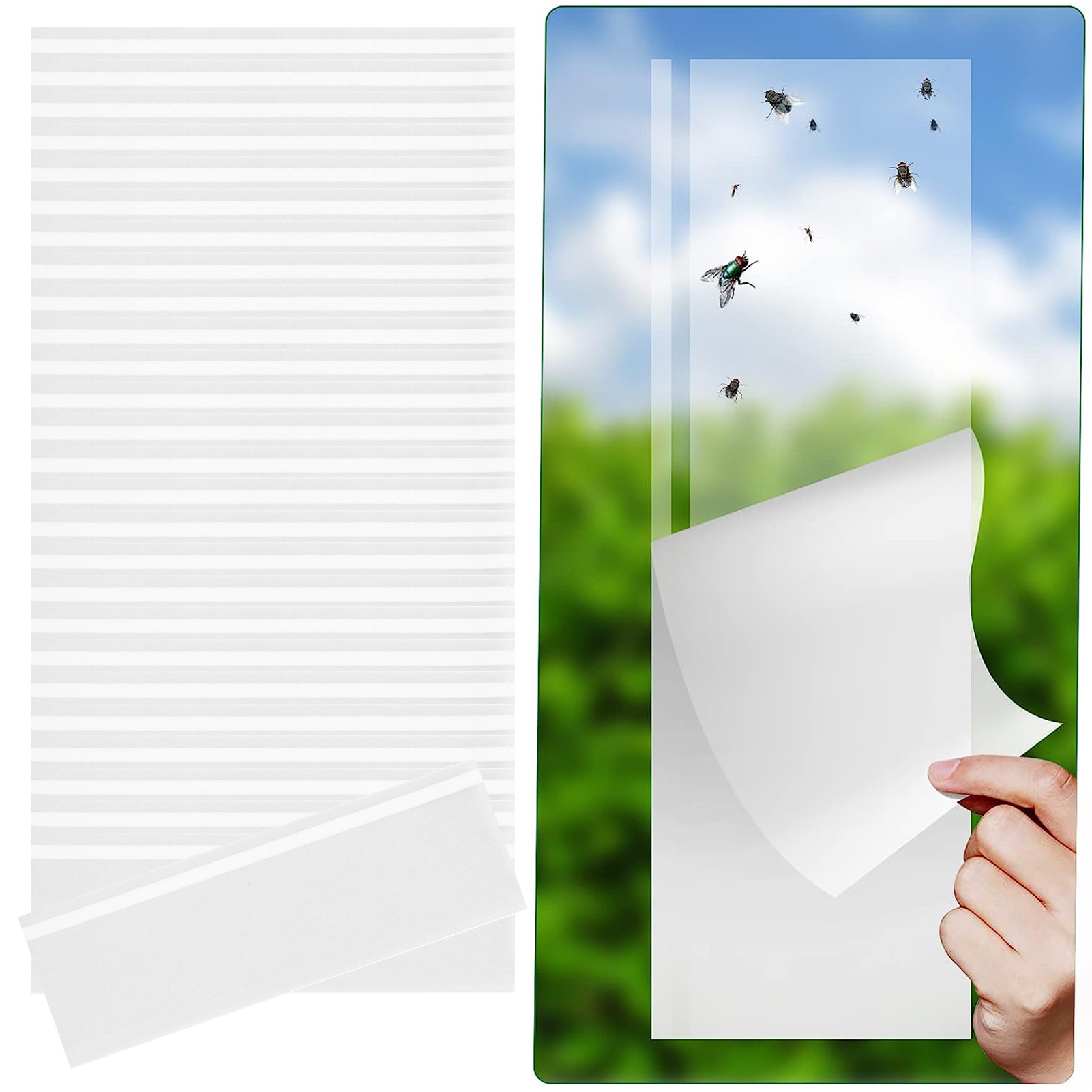 Effective Fly Paper Traps Transparent Fly Stickers Effective Fruit Fly Traps Catch Flies with Strong Adhesive Pest Glue Traps for Indoors Window Sticky Paper