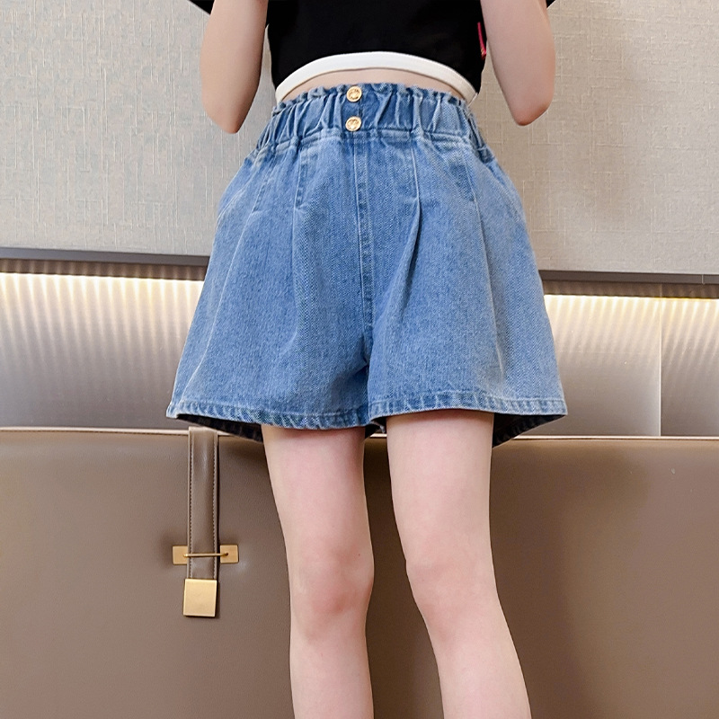 YADOU Cô gái quần short denim, mùa hè, nước ngoài, trẻ em mùa hè quần short, cô gái quần short, lỏng lẻo, mỏng, thủy triều