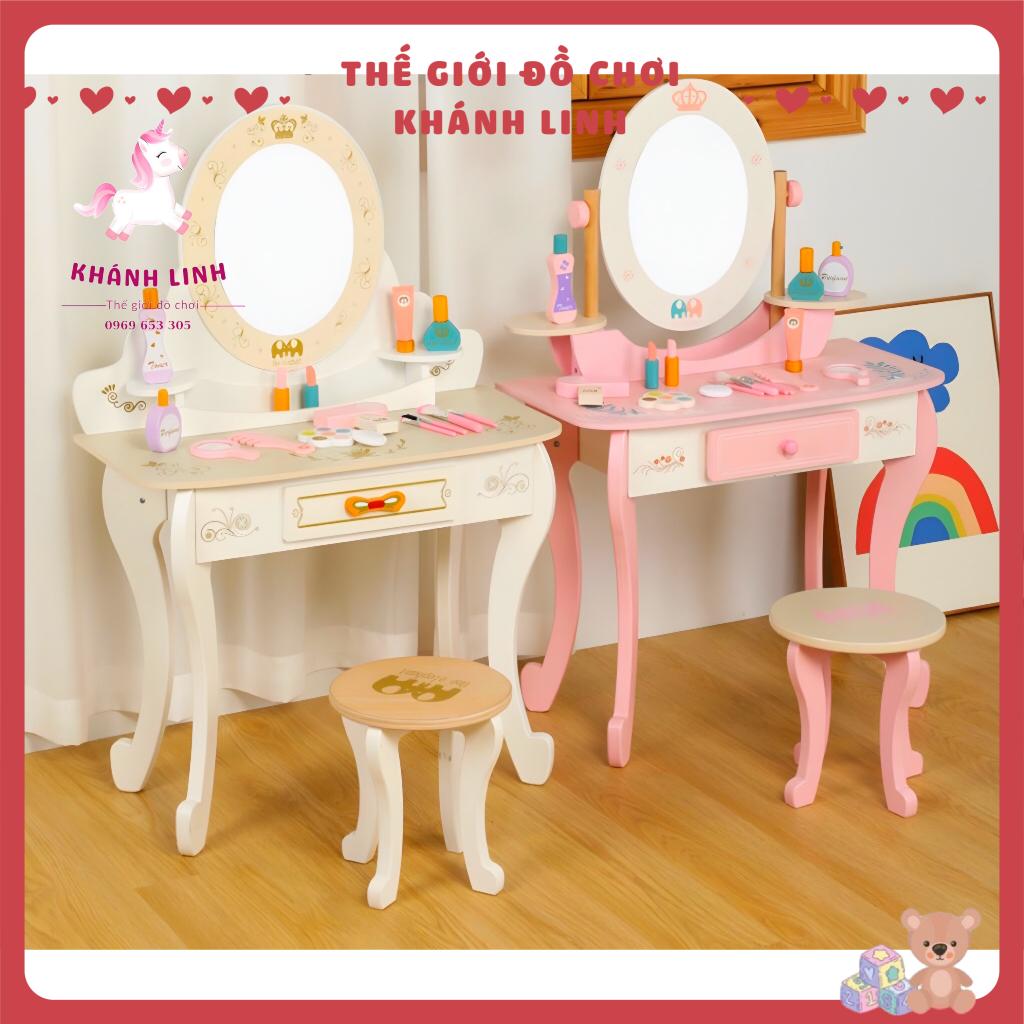 Đồ chơi bàn trang điểm bằng gỗ cao 90cm (2 màu )