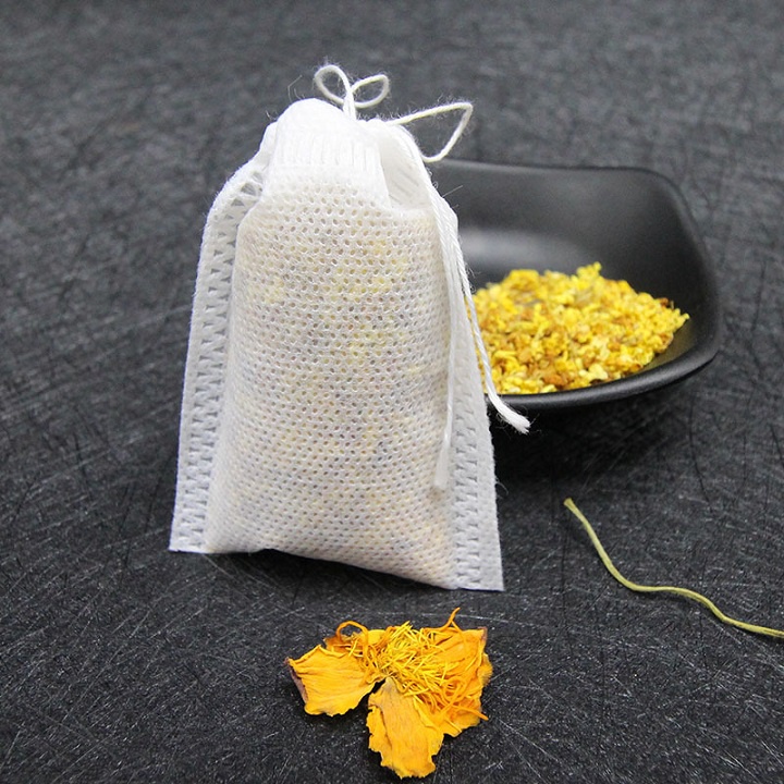 100 Túi Lọc Trà ( 7x9 CM ), Thảo Dược, Cà Phê Có Dây Rút Chất Liệu Vải Không Dệt - HVL TEA