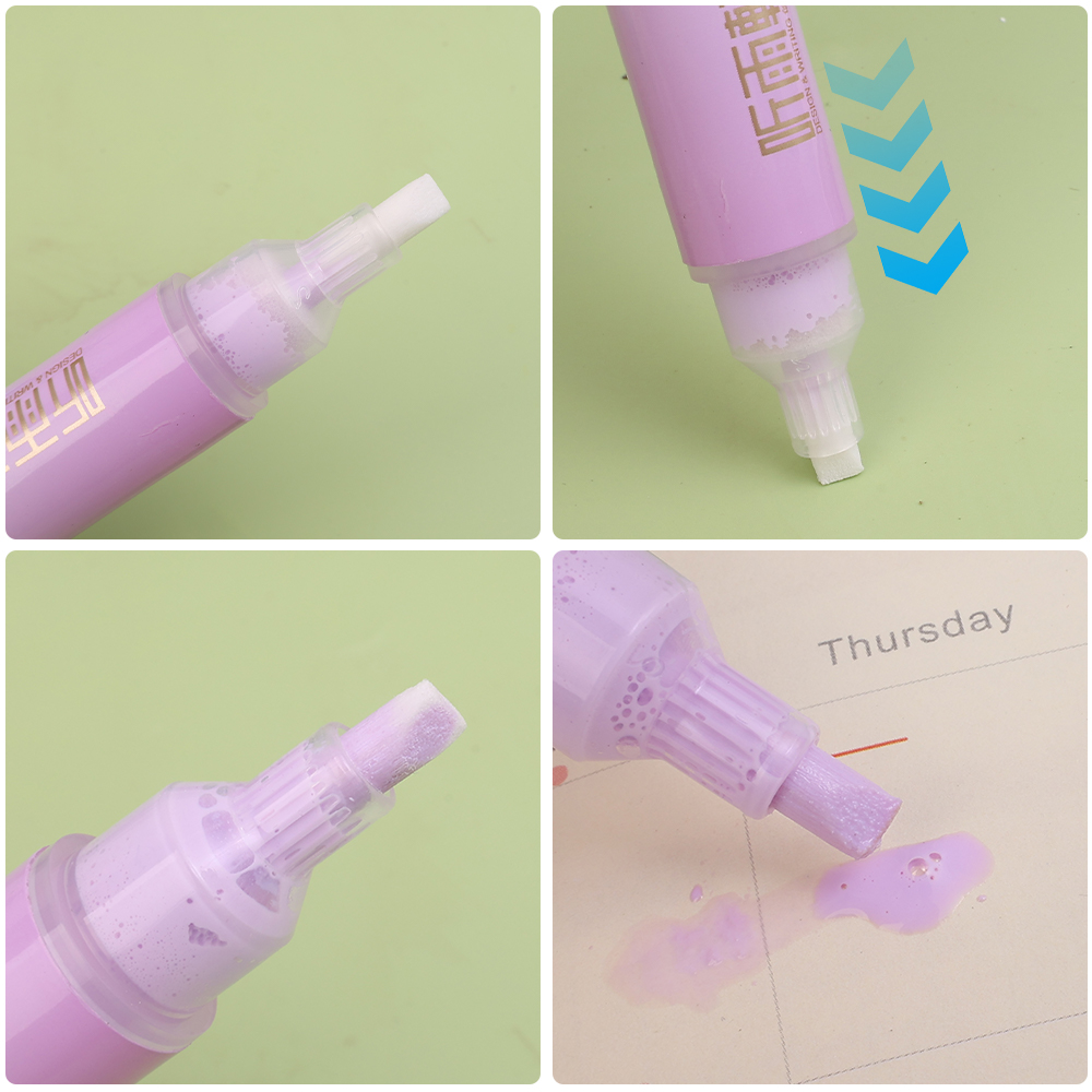 Candy Color Glue Pen Quick-Drying Manual Dispensing Pen Solid Glue Stick Student Handbook Diy High Viscosity Glue Office