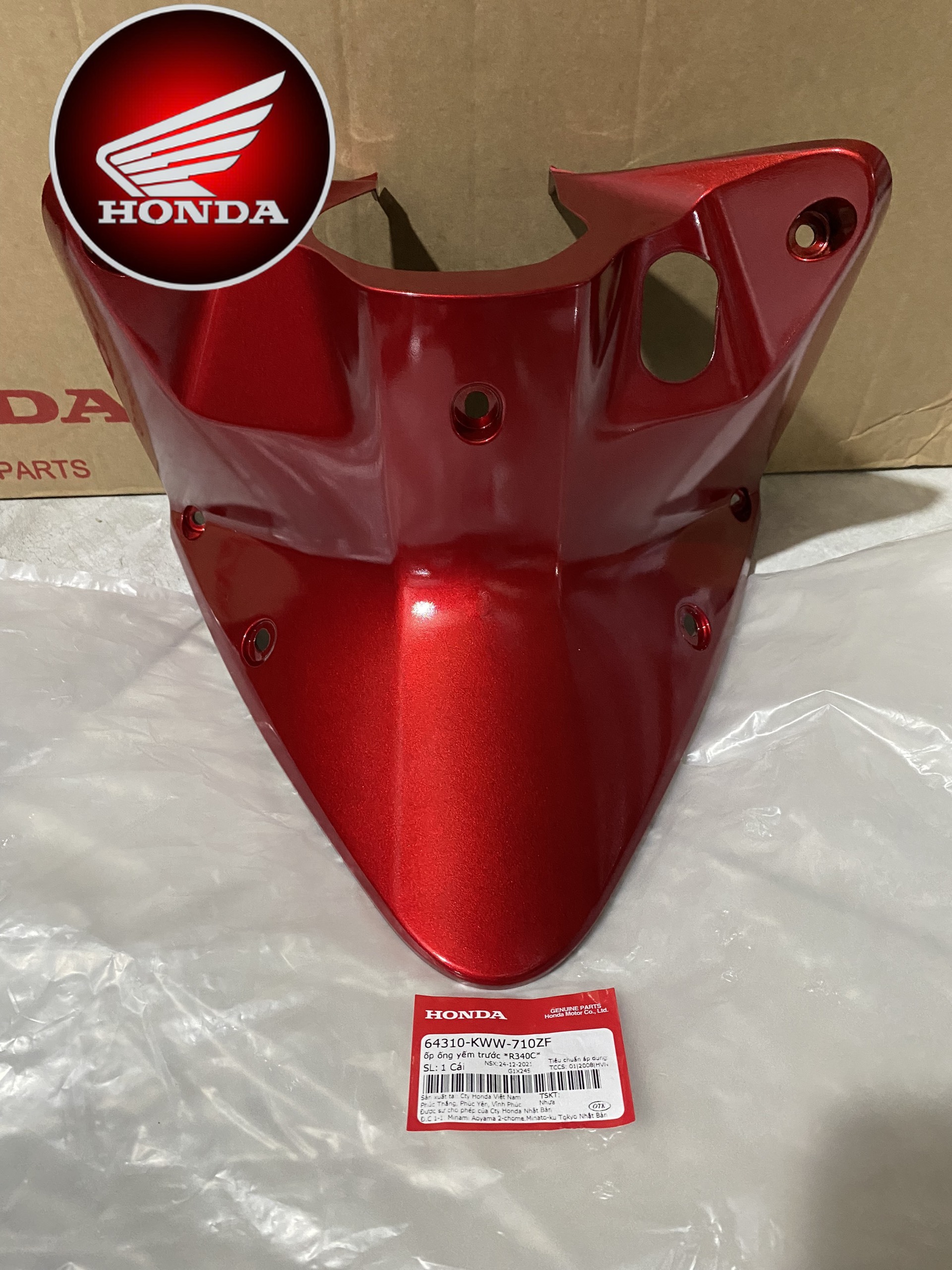Ốp ổ khóa, ốp ống yếm trước wave rsx 110 2010 màu đỏ tươi