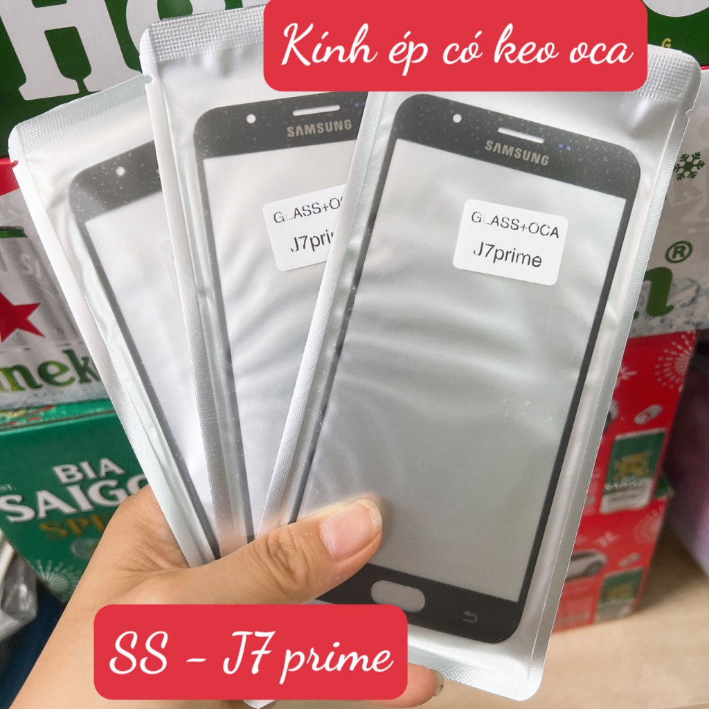 Kính ép màn hình có keo oca samsung j7 prime