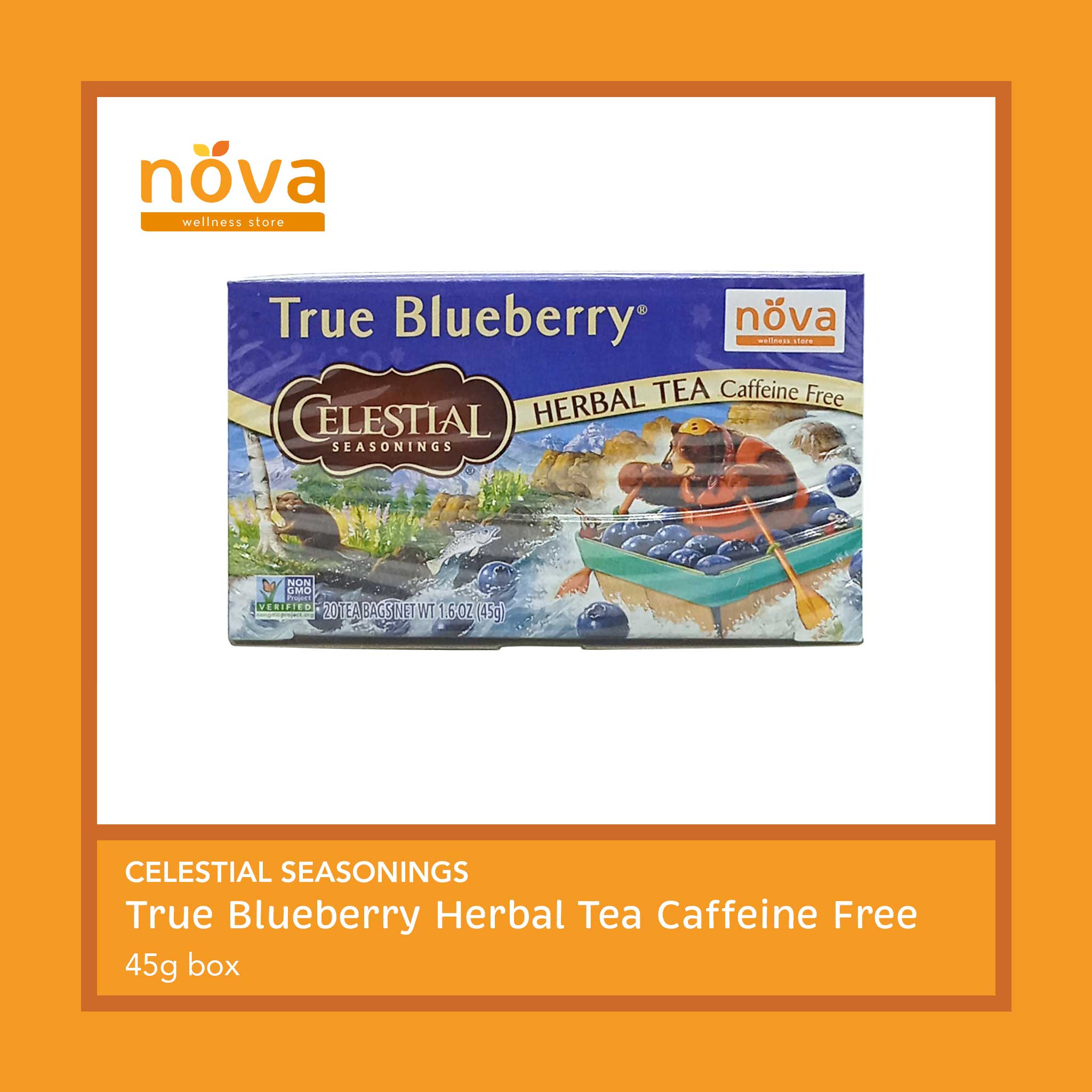 Celestial Seasonings True Blueberry Herbal Tea Caffeine Free 45g (box