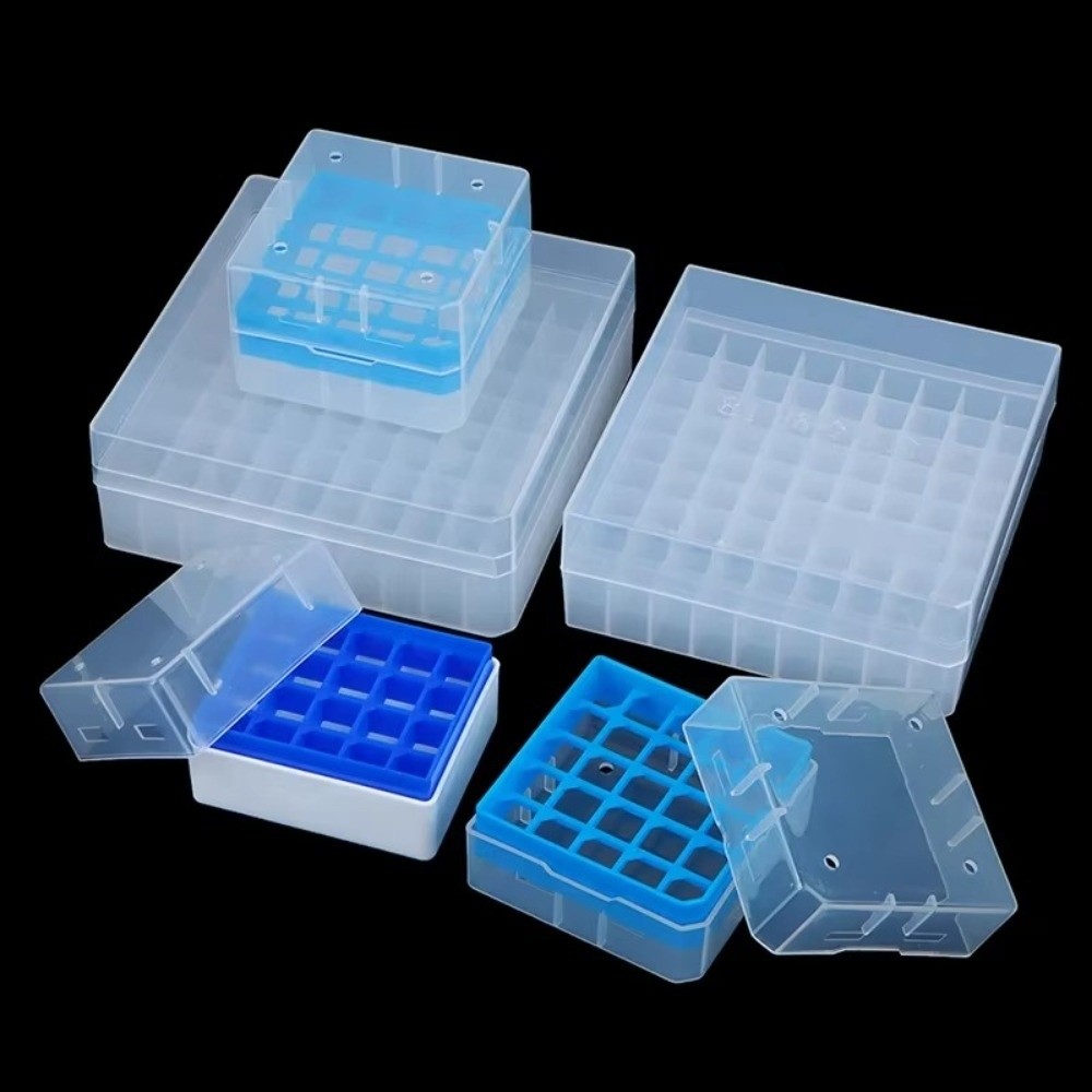 Test Tube Container Box Durable Plastic Test Tube Holder 20/25/81/100Well for 1.8ml/2ml ...