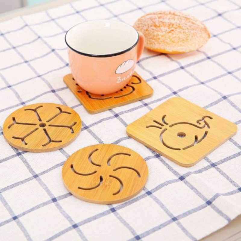 Miếng Gỗ Lót Ly Thú Vị - Phụ Kiện Bàn Ăn