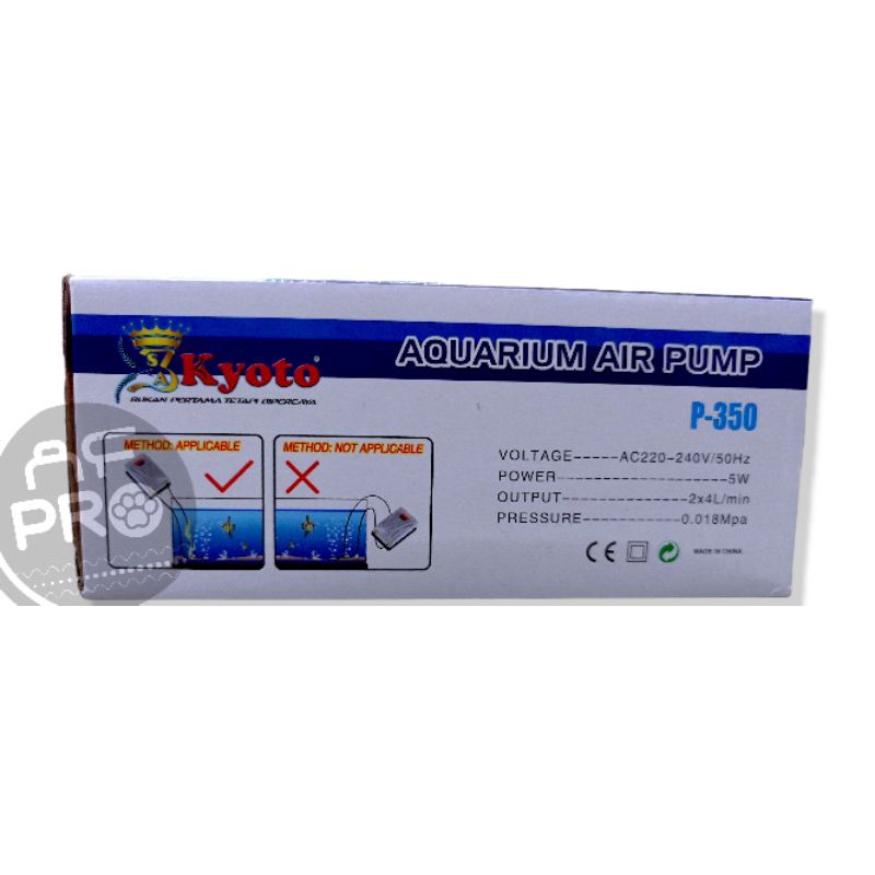 AIR PUMP AERATOR AQUARIUM KYOTO P 350