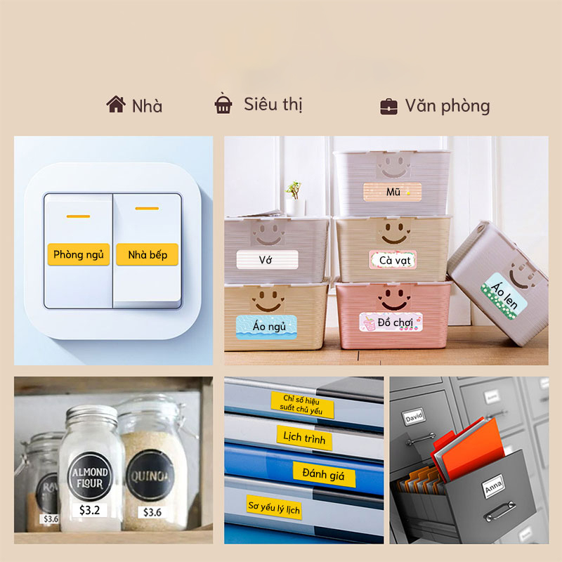 【Expert Recommended】 NiiMBOT B1/B21/B203/B3S Color Label Paper Waterproof Name Diy Label Printing Household Storage Label Paper. 