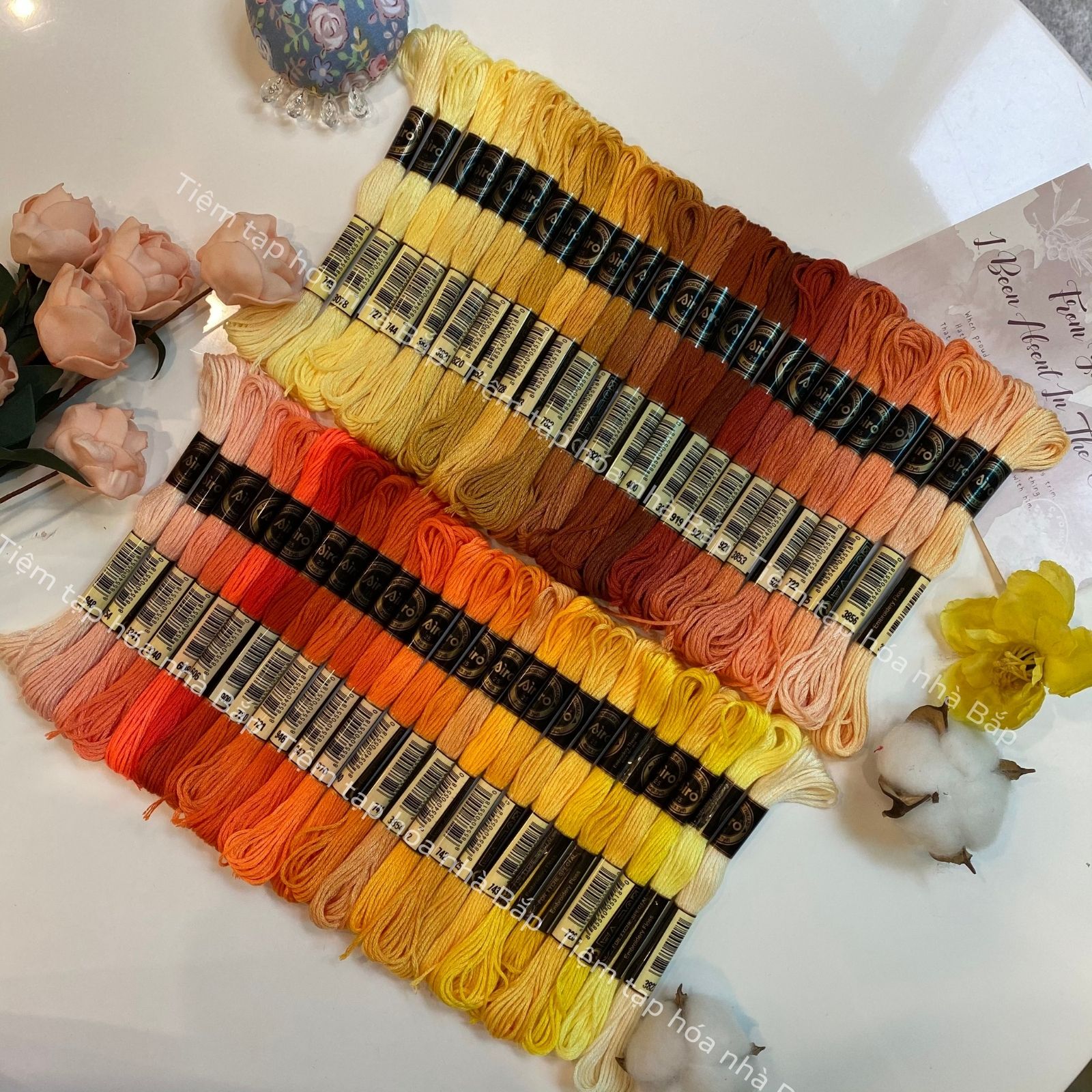 Set 50 Chỉ Airo Tông Màu Vàng Cam
