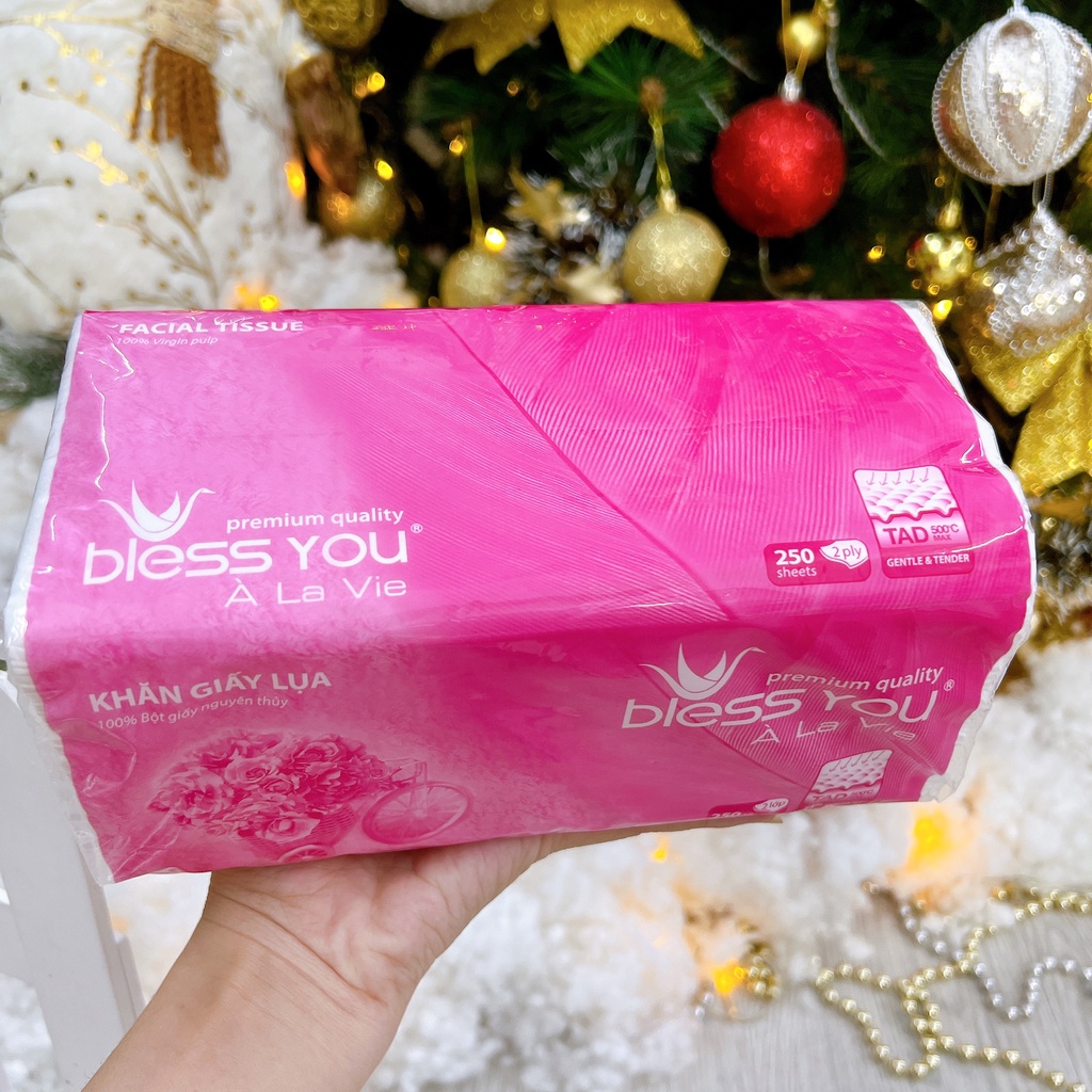 Khăn Giấy Lụa Bless You 2 Lớp Cao Cấp 250 Tờ
