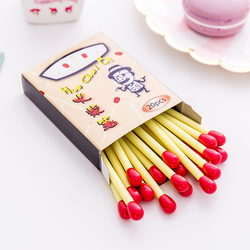 %E3%80%90The%20Quiet%20Page%E3%80%9120%20Pcs/box%20Creative%20Cute%20Matches%20Ballpoint%20Pen%208.5cm%20Blue%20Ink%20School%20Supplies%20Student%20Stationery%20Canetas%20Escolar%20-%20Image%202