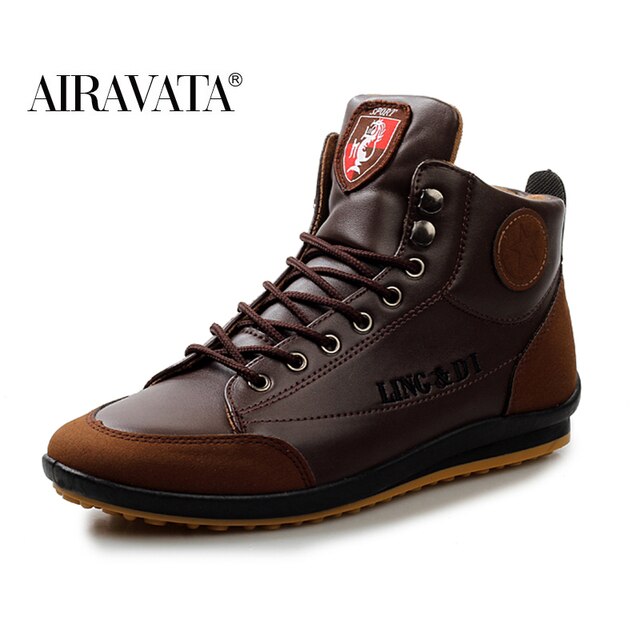 Mens Fashion Designer Martins Boot Leather High Boot Homme Ankle Boot Waterproof Casual