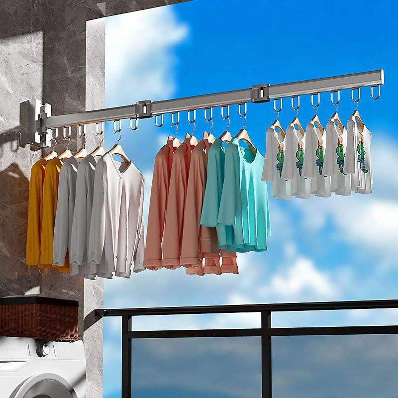 Đa chức năng quần áo cực trong nhà ánh nắng mặt trời khách sạn làm khô tạo tác Ngưỡng Cửa sổ kính thiên văn khăn que vô hình giá phơi khô có thể gấp lại