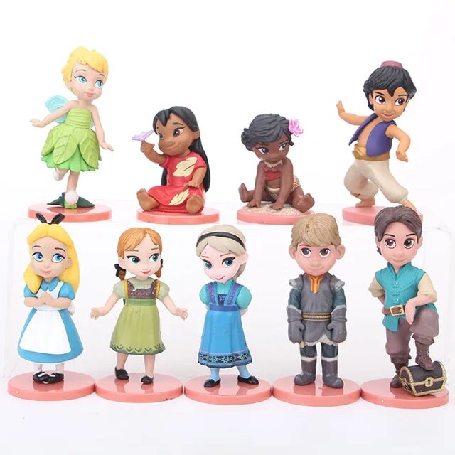 Disney Princess Snow White Cinderella Rapunzel Bell Fairy PVC Action Figures Disney Dolls Toys for Girls Children Gift