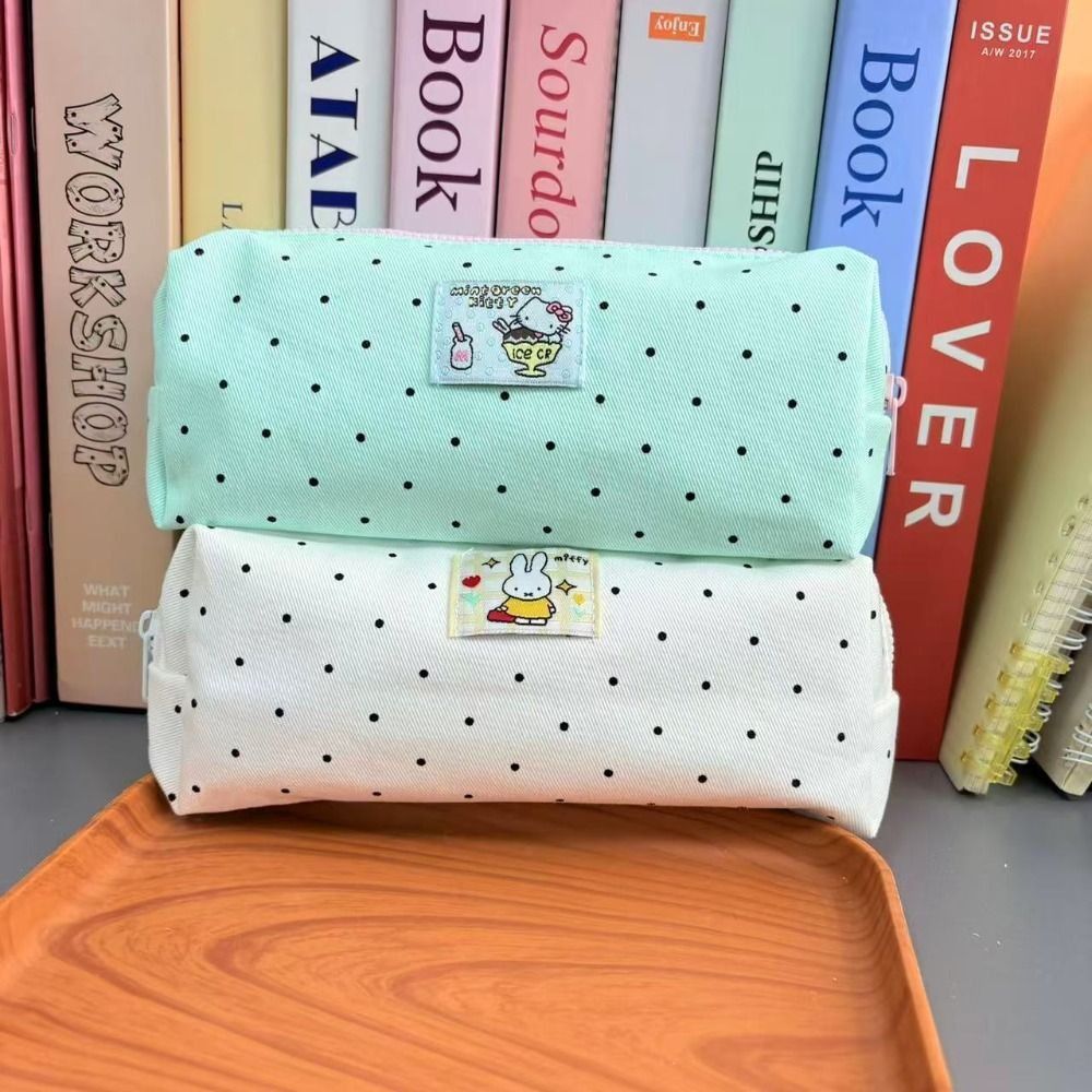 High Quality Kitty/Miffy Pen Bag Large Capacity Canvas Pencil Case Multifunctional Pen Box Students. 