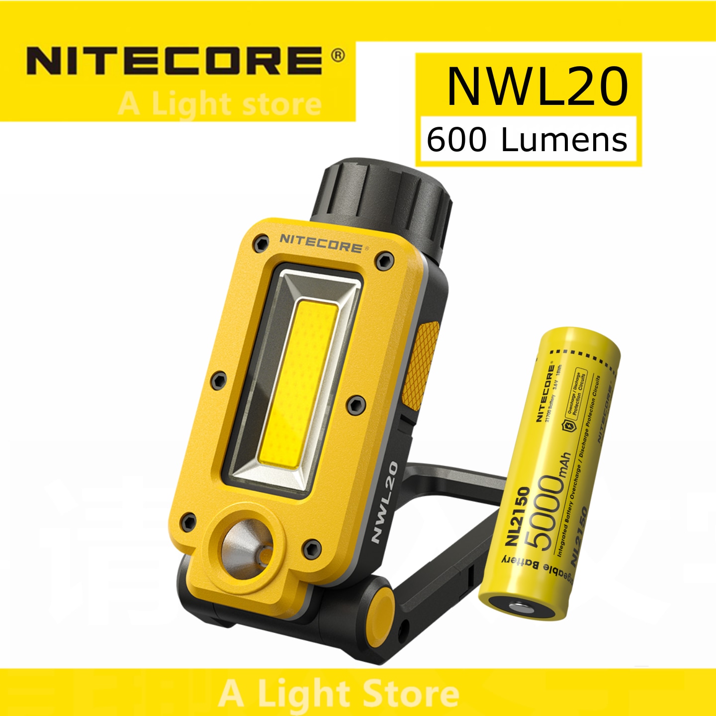 NITECORE NWL20 Flashlight Multifunctional Triple Output Work Light Headlamp Headlight Floodlight Spotlight