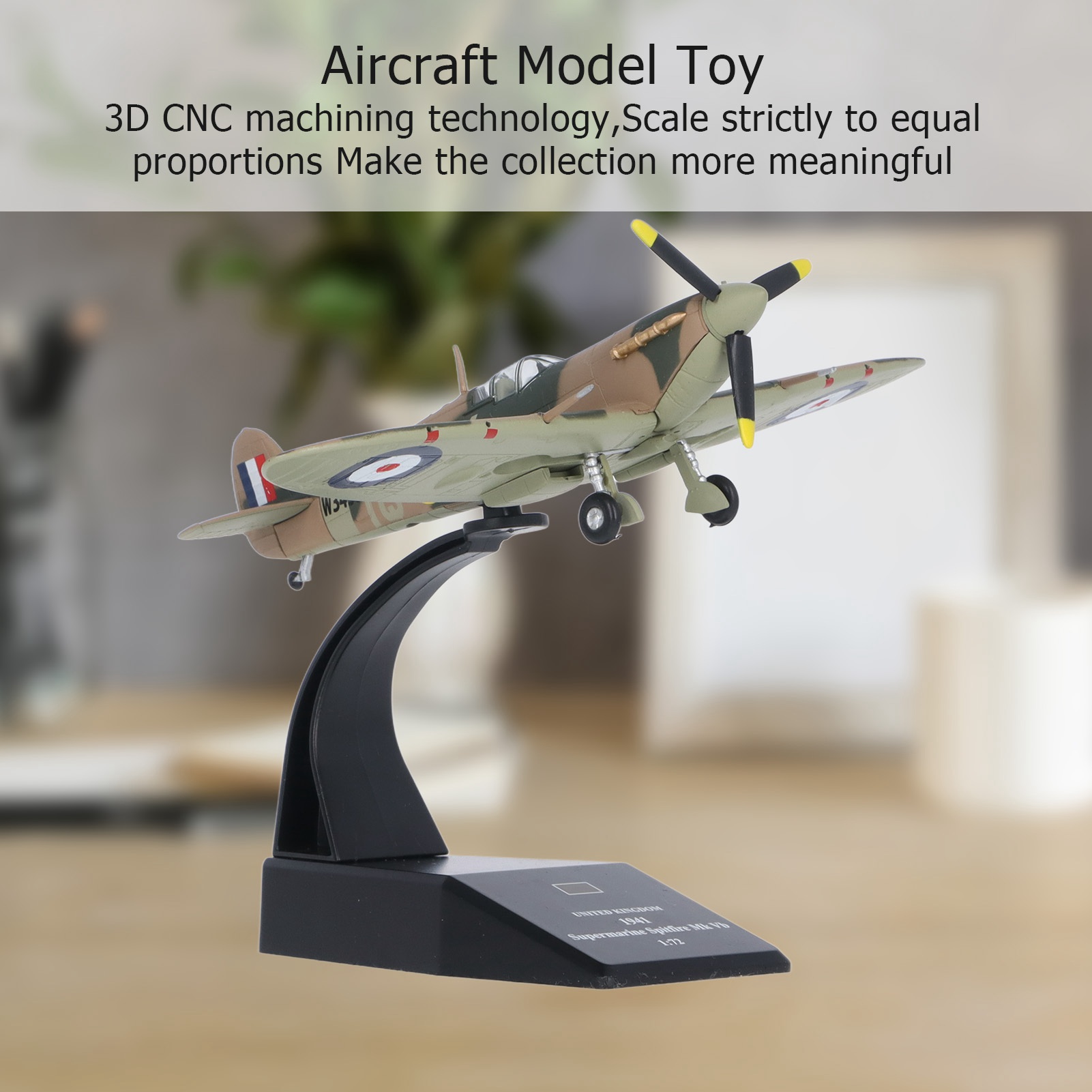 Airplane Model 1:72 Ratio Diecast Simulated Fighter Model Ornament for Travel
