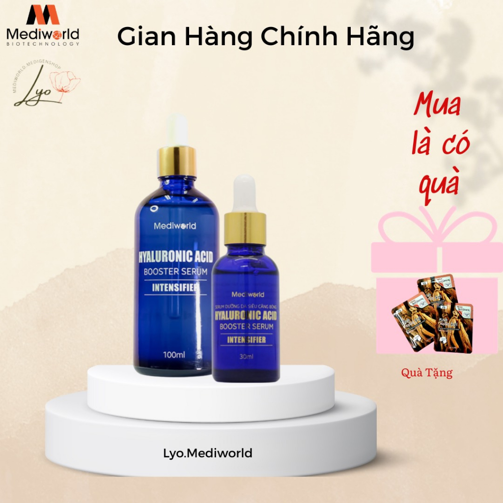 Serum ha cấp ẩm căng bóng da hyaluronic acid booster 100ml mediworld - lyo