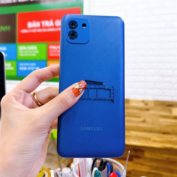 Bộ vỏ Samsung A03 zin new đẹp keng dọn máy hàng như hình