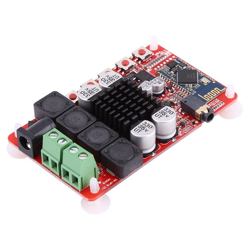 Tda7492 50wx2 digital dual channel amplifier module stereo amp board with csr8635 bluetooth v4.0 receiver and microphone