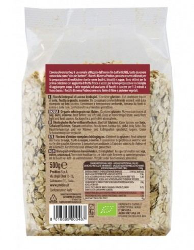 Yến mạch hữu cơ cán lớn & cán mỏng PROBIOS - (Large Rolled & Thin Rolled Organic Oats) - 500gr