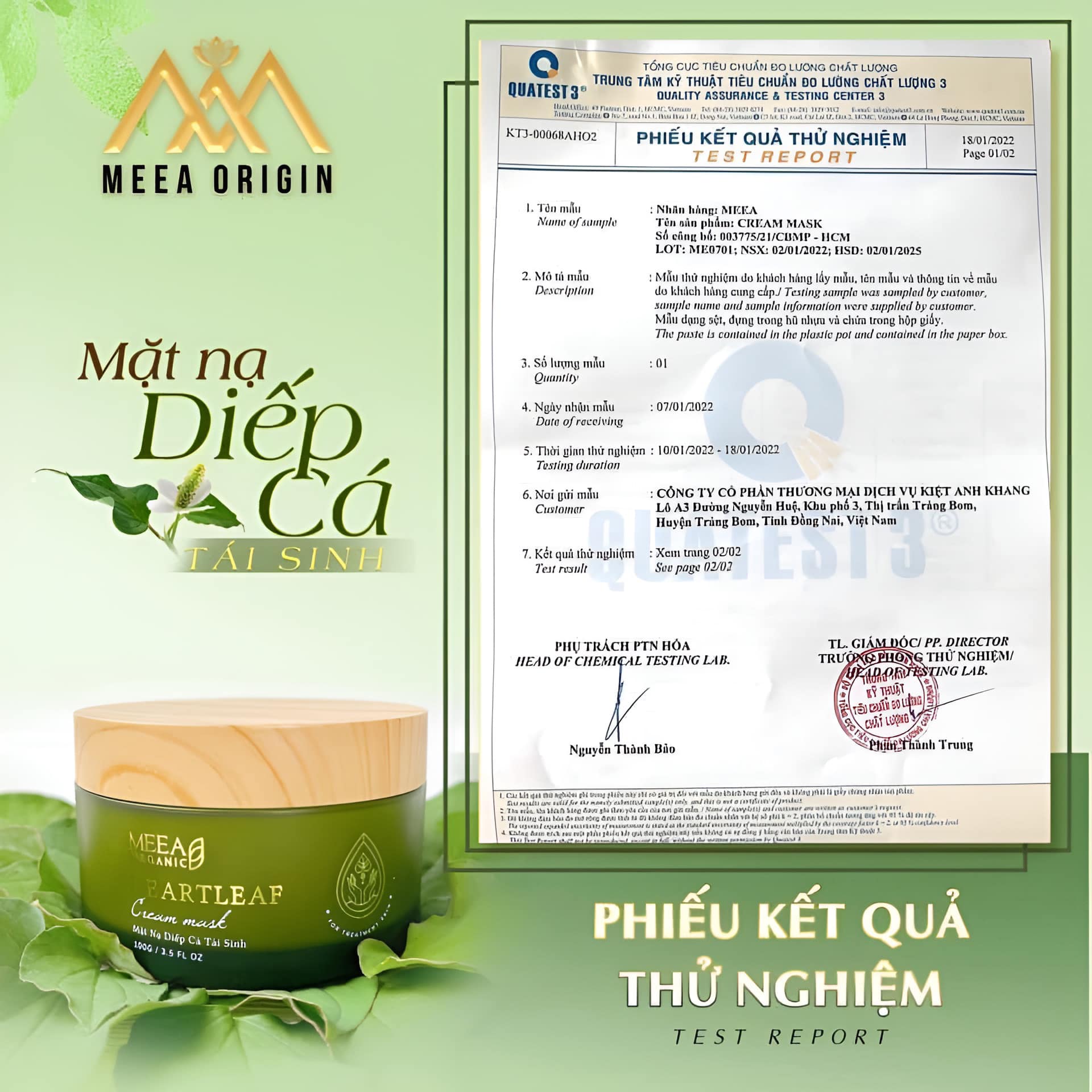 Mặt nạ Diếp Cá Tái Sinh MeeA 120g